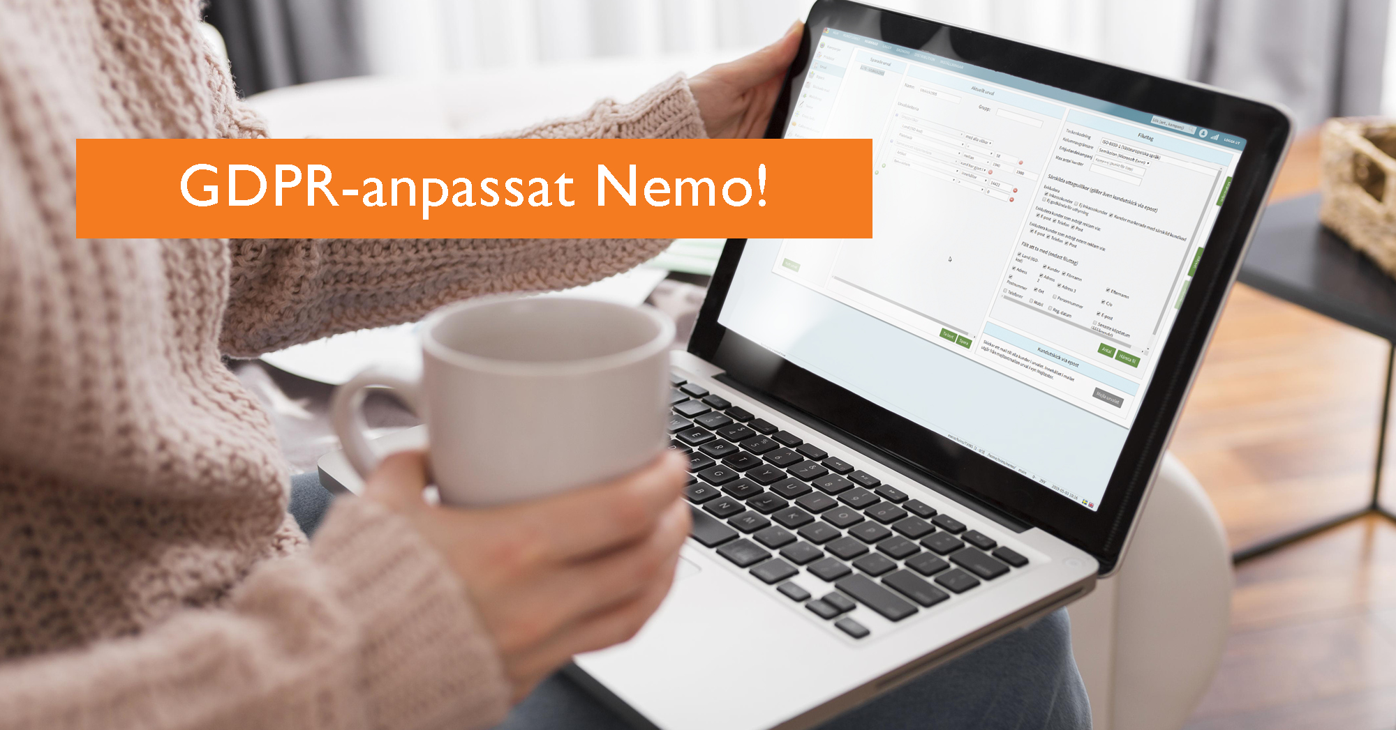 Person ser över lagerhållning i affärssystemet Nemo